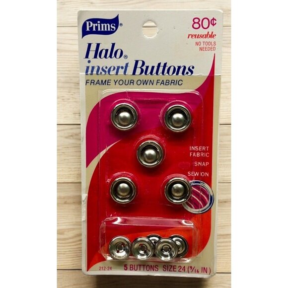 Prims Halo Insert Buttons Size 24 (9/16 In) Button Covers Reusable Sew On Snap - Picture 1 of 6